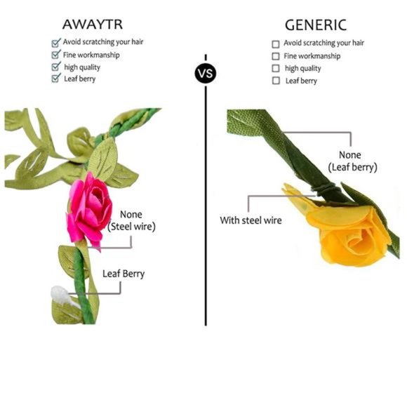 Lady Girl Fashion Bohemian Flower Crown Floral Garland Headbands (A-Mixed Color) - Picture 2 of 6